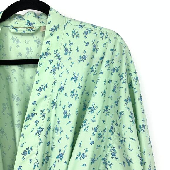 Travel Smith Robe Womens Size Medium Regular Green Blue Floral Print - Picture 3 of 6